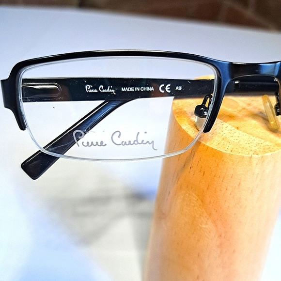 NEW Pierre Cardin Eyeglass Frame Rx'able black unisex glasses 53-19-140 half-rim - Picture 2 of 3